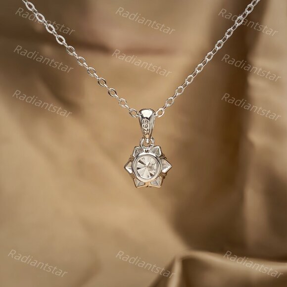 NEW Certified 1ct. t.w. Moissanite Snowflake Necklace - Picture 4 of 7